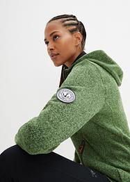 Giacca in pile a maglia con cappuccio, bpc bonprix collection
