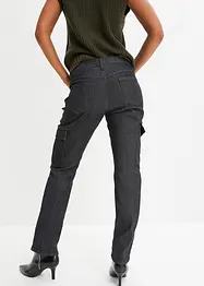 Jeans cargo straight con effetto lavato, bonprix