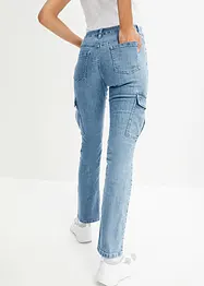 Jeans cargo straight con effetto lavato, bonprix