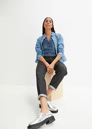 Mom jeans elasticizzati, a vita alta, bonprix