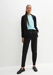 Pantaloni a vita alta in twill con comodo elastico in vita, bonprix
