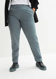 Pantaloni chino elasticizzati con cinta comoda e risvolto, bonprix