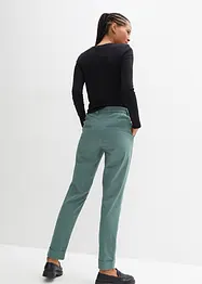 Pantaloni chino elasticizzati con cinta comoda e risvolto, bonprix