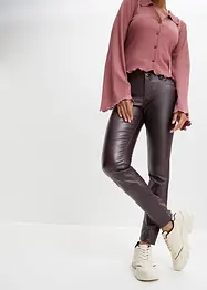 Pantaloni in similpelle a vita alta, bonprix