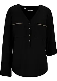 Blusa in viscosa con scollo a V e maniche lunghe, bonprix