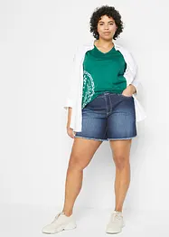 Shorts di jeans elasticizzati, a vita media, bonprix