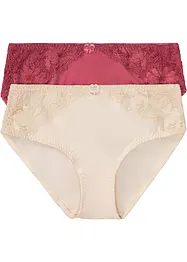 Slip alto con pizzo (pacco da 2), bonprix