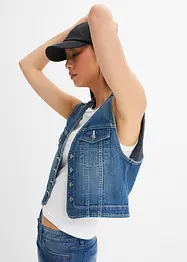 Gilet in jeans elasticizzato, bonprix