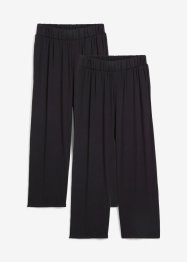 Pantaloni in jersey cropped a palazzo con cinta comoda, vita alta (pacco da 2), bpc bonprix collection