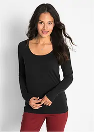 Maglia elasticizzata aderente a maniche  lunghe, bonprix