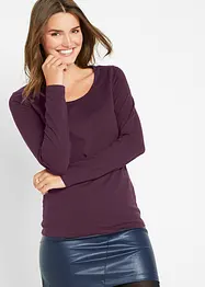 Maglia elasticizzata aderente a maniche  lunghe, bonprix
