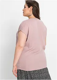 Blusa casual a maniche corte con spalle scese in satin, bonprix