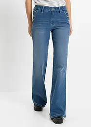 Jeans bootcut in cotone biologico, vita media, bonprix