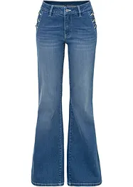 Jeans bootcut in cotone biologico, vita media, bonprix