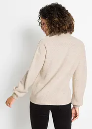 Maglione traforato con zip, bonprix