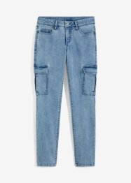 Jeans cargo straight con effetto lavato, RAINBOW