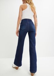 Jeans a zampa a vita alta con poliestere riciclato, RAINBOW
