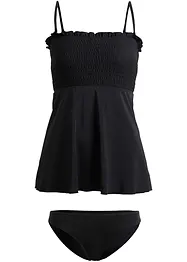 Tankini a fascia con lavorazione a punto smock (set 2 pezzi), bonprix