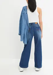 Jeans wide leg in cotone biologico, a vita alta, bonprix