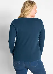 Maglia a maniche lunghe con scollo rotondo in puro cotone biologico, bonprix