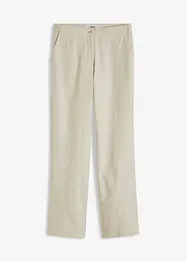 Pantaloni in misto lino con inserto elasticizzato, a vita alta, bonprix