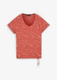 T-shirt fantasia con laccetto, bonprix