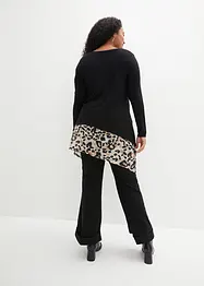 Maglia in misto viscosa con inserto di chiffon, bonprix