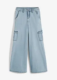 Jeans cargo wide leg, vita media, bonprix