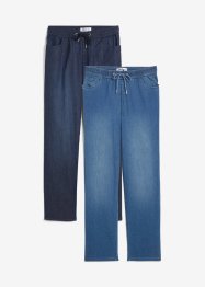 Jeans con elastico in vita straight a vita alta, John Baner JEANSWEAR