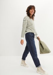 Jeans con elastico in vita straight a vita alta (pacco da 2), bonprix