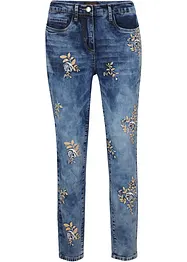 Jeans slim fit con ricami floreali, bonprix