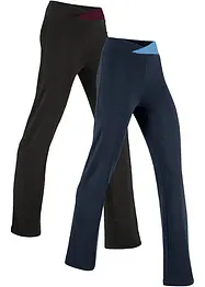 Pantaloni sportivi in cotone, bootcut (pacco da 2), bonprix
