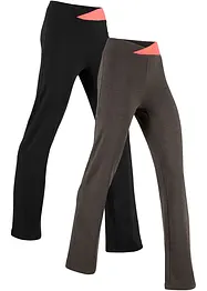 Pantaloni sportivi in cotone, bootcut (pacco da 2), bonprix