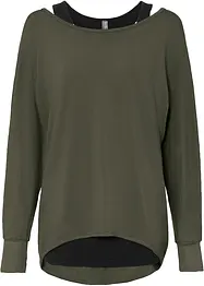 Maglia lunga con top in misto viscosa, bonprix