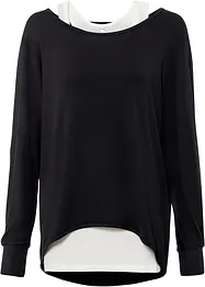 Maglia lunga con top in misto viscosa, bonprix