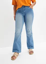 Jeans a zampa elasticizzati, vita media, bonprix