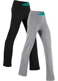 Pantaloni sportivi in cotone, bootcut (pacco da 2), bonprix