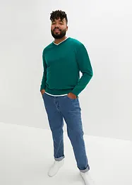 Maglione in filato fine con scollo a V, bonprix