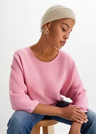 Maglione oversize a costine in misto viscosa, bonprix