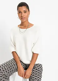 Maglione oversize a costine in misto viscosa, bonprix