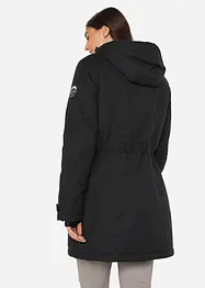 Parka tecnico con pile teddy e cappuccio, impermeabile, bonprix