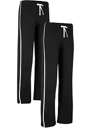 Pantaloni in felpa di puro cotone pesante (pacco da 2), bonprix