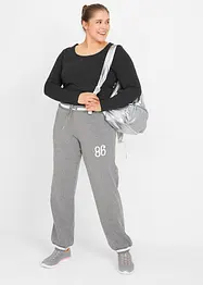 Pantaloni in felpa di misto cotone elasticizzato, bonprix