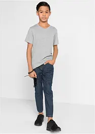 Pantaloni regular fit con elastico in vita in puro cotone, straight (pacco da 3), bonprix