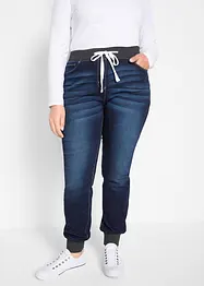 Jeans boyfriend con cinta comoda, vita media, bonprix