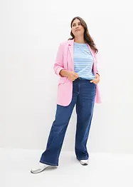 Jeans wide leg con cinta comoda, vita media, bonprix
