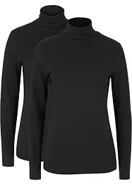 Maglia a maniche lunghe con puro cotone biologico (pacco da 2), bonprix