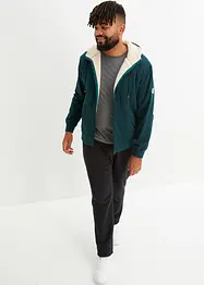 Felpa termica con zip, cappuccio e fodera effetto peluche, bonprix