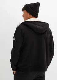 Felpa termica con zip, cappuccio e fodera effetto peluche, bonprix