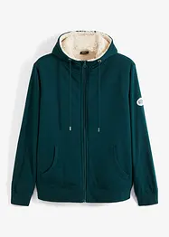 Felpa termica con zip, cappuccio e fodera effetto peluche, bonprix